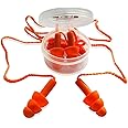 NAT Products Reusable Soft Silicone Noise Reduction Corded Ear Plugs for Sleeping, Meditation, Swimming, (Orange) (2)