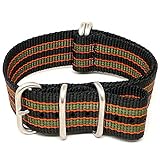 daluca Ballistic Nylon NATO Uhrenarmband – Goldfinger (matt Schnalle): 20 mm