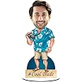 Foto Factory Gifts caricature personalized gifts for men on Birthday for Cool Dude (wooden 8 inch x 5 inch) CA0208