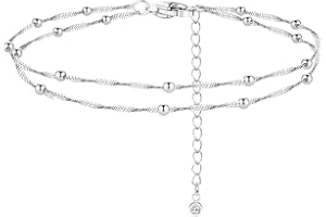 ORAZIO 925 Sterling Silver Ankle Bracelet Multilayer Anklets for Women Heart Round Ball zircon Multiple styles Anklets Adjustable Chain Summer Beach Foot Jewelry