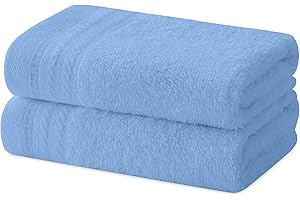 Degrees home - Lot de 2 Serviettes de Bidet, Serviettes de Bain, Petites Serviettes, 100% Coton, 480 g/m², Dimensions 30 x 50 cm, Bleu Ciel