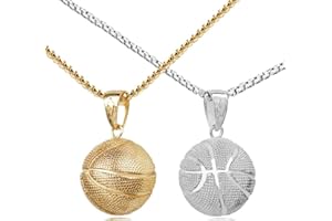 ZGCXRTO 2PCS basket de Basketball en Argent avec Pendentif Charme Chaîne,basket Alliage Chaîne Sport Cadeaux pour Enfant Bijoux Unisexe Homme Femme Ballon Ajustable 60cm