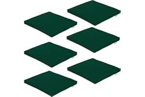 Gardenista Garden Chair Seat Pad | Indoor Outdoor Dining Cushion Seat Pads | Water Resistant Patio Garden Chairs Cushions with Secure Ties | Durable & Comfortable | 6 Pieces (Green)