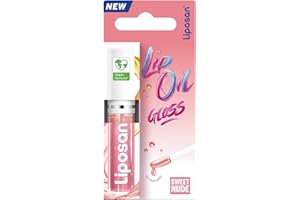Liposan Lip Oil Gloss Sweet Nude (1 x 5,5 ml), brillo labial con efecto volumen, bálsamo labial hidratante con acabado brillante, cuidado labial con fórmula vegana