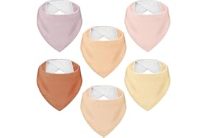 AOOTE Bavoirs Bébé Naissance, Bavoirs Bébé Mousseline Foulard, Coton Doux Absorbant Respirent Nourrissons pour Filles Garçons Bave et Dentition