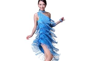Rubruan Latein Tanz Kleider Kostüme - Latin Tänze Walzer Tango Swingtanz Party Salsa Dekoration Accessoires Pailletten Quasten Wettkampf Ball Rock Trikot Tanzkleid für Damen Mädchen