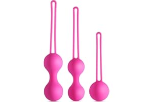 Walory Bola de Coño - 3Pcs Silicona, Bolas de Acero, Tight Ejercicio Entrenador, Femenino Entrenamiento Retráctil