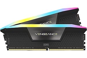 CORSAIR VENGEANCE RGB DDR5 RAM 32GB (2x16GB) 6000MHz CL36 Intel XMP Compatibile iCUE Memoria per Computer - Nero (CMH32GX5M2D6000C36)