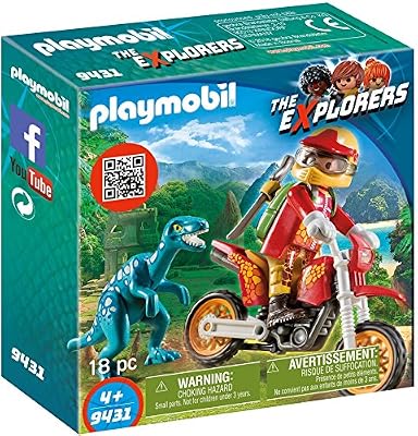 PLAYMOBIL - 9431 - Pilote de moto et raptor