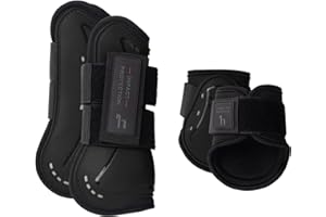 HORZE Ensemble de guêtres de Protection protège-tendons et protège-boulets Armour Airflow, Noir, F