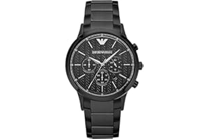 Emporio Armani Herren-Chronograph, Edelstahluhr, 43 mm Gehäusegröße