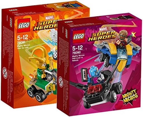 LEGO Marvel Super Heroes: Mighty 'Avengers Thor Vs Loki 76091 + Lego Marvel Super Heroes: Mighty Lord vs.': Star Nebula 76090 Popular Superhero Toy for Children