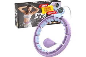 Swiss Activa+ Infinity Hoop with Weight Ball – 60-112 cm Smart Hula Hoop that Never Falls – Infinity Hoop – Fitness Hula Hoop – Fitness Hoop Hula Hoop with Ball –Smart Hoola Hoop