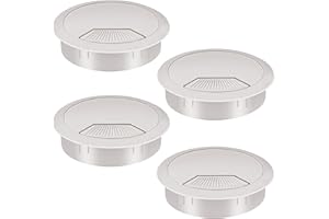 Dawenur 4 pezzi Gommino per scrivania 60 mm Foro per cavo da scrivania in plastica Piano di lavoro Cavo ordinato per ufficio Computer Desk Fili