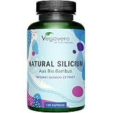 Organic Silica Supplement Vegavero&reg; 300mg | High Bioavailability | 100% Natural from Bamboo Extracts | Supports Hair, Skin an