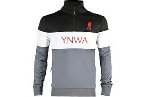 Different Gravy Sports Liverpool F.C. Gifts for Boys Men Offical No 1 Black & Grey Jacket Zip Jumper LFC Merch Football Training Merchandise Top Perfect Gifts For Footie Mad Fans