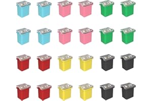 HAXIHA 24 Pièces Forme Carrée Fusible Assortiment,Automobile Profil Bas Jcase Fusibles en Forme de Boîte,pour Camions,Voitures et SUV(20A/30A/40A/50A/60A/80A,Chacun 4 pièces)