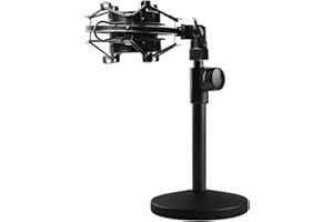 Rigych AT2020 Supporto per Microfono da Tavolo Regolabile in Altezza, con Supporto Antiurto in Metallo, Base in Metallo Ponderato, per Mic Audio Technica AT2020 AT2020USB AT2020USB+ AT2035