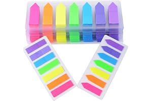 DEOMOR 2800 Stk 20 Set Haftmarker Haftnotizen Haftstreifen Haftnotizzettel Plastik Marker Page Flags Tab Index Selbstklenbende Notizzettel Klebezettel Lesezeichen Noten Buch Markierung 45*12MM 7 Farbe