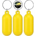 IRYNA 3 Pack Floating Yellow Keyrings Floating Key Rings for Boats Multifunction Water Buoyant Key Chain for Surfing Swimming Diving Fishing Sailing Float Water Sports Accessories