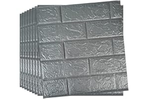 SNEWVIE 10 PCS 3D Brick Wallpaper, 35×38 DIY Self Adhesive Wall Tiles, Waterproof,Masonry Effect, Home Decoration, 3D Wall Panel,Suitable for Kitchen, Bathroom, Living Room