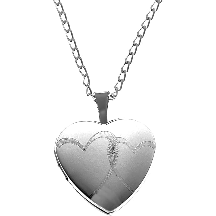 Sterling Silver Two Tone Heart Locket With An 18" Chain And