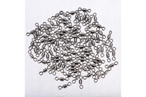 100 Pcs Barrel Swivel connecteur Solide Anneaux Acier Rolling EMERILLON Pêche 6#