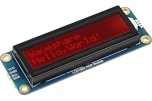 WAVESHARE 1602 Pantalla LCD Módulo 16x2 Caracteres Módulo Display de Retroiluminación RGB 16M Colores, para Arduino, Raspberry Pi/Pi Pico, Jetson Nano, Compatible con 3.3V/5V, I2C Bus