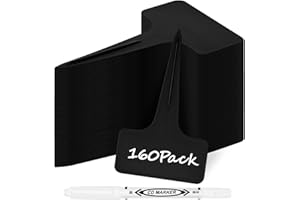 GUCASS 160 Stück Pflanzenschilder aus Premium Kunststoff - 160X Schwarz, Pflanzenstecker zum Beschriften wetterfest, Stecketiketten Pflanzen Für Gemüse, Kräuter, Blumen