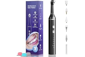 RUAMNY Multifunctional Tooth Polisher, Rechargeable Electric Teeth Polisher for Whitening and Cleaning, Ultrasonic Sonic Plaque Remover, Waterproof Electric Teeth Polisher with LED Light