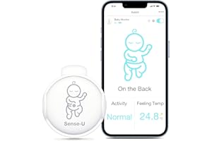 ‎SENSE-U Sense-U Smart Baby Monitor with Sleep Movement Sensors: Tracks Your Baby's Sleep Position, Rollover, Feeling Temperature and Sleep Activity with Audio Alarm on Smartphone