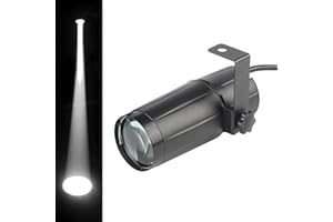 JINDAAUDIO Pinspot LED da 3 W, effetto DJ, faretto bianco, mini fascio, luce per feste, club, bar, palcoscenico, per palle da discoteca, per appendere luci da palcoscenico DJ