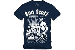 GESTOFFT T-shirt High Voltage Bon Scott - Taille S - XXXXL Memory Australian Hard Rock N Roll Singer