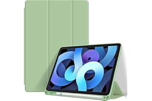 Billionn Etui na iPad 9/8/7 (10,2 Cala, Model 2021/2020/2019, 9/8/7 Generacja), z Uchwytem na Ołówki, Pokrowiec na Stojak Smart Trifold, Auto Uśpienie/Budzenie, Matcha Zielona