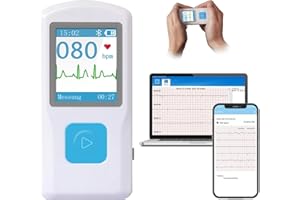 ‎HASOCARE Tragbarer EKG-Monitor für die ganze Familie – Mehrbenutzer-fähiges EKG-Gerät mit LCD & App-Speicher – Bluetooth-Kompatibel mit Smartphone/PC