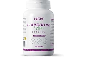 Arginine 1000mg de HSN : Oxyde Nitrique, Améliorant des Performances Sportives, Vasodilatateur, Améliorant Sexuel : Végétalien, sans Gluten, sans Lactose, 120 gélules végétales