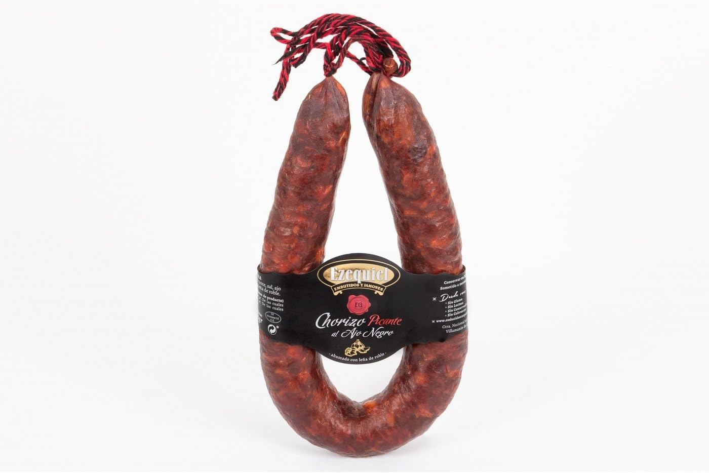 Embutidos Ezequiel Chorizo al Ajo Negro Picante Ezequiel 425 Gramos