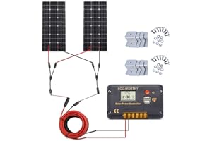 ECO-WORTHY Kit pannello solare 200W per camper Caravan Camper batteria e inverter Sistema di alimentazione solare completo