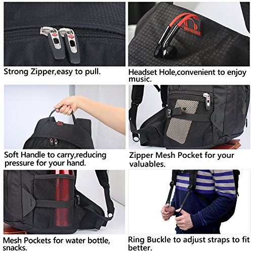 Wasserabweisender Laptoprucksack Gro  er Tagesrucksack f  r Freizeit  Alltag  Outdoor  Reisen  Schule  Arbeit BB4329MBK 