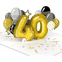 40 jaar - 3d pop-up verjaardagskaart miniature greetings - bloemen