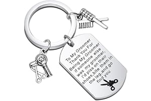FEELMEM Dog Groomer Jewelry Thank You For Being My Groomer Keychain Dog Grooming Jewelry Dog Hair Stylist Hairdresser Gift Groomer Graduation Gift