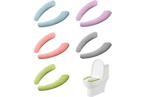 PFLYPF 5 cojines de asiento de inodoro, cojines de funda de asiento de inodoro, pegatinas de cojín de asiento de inodoro, arandelas de inodoro pegajosas, pegatinas de tocador para el hogar, 5 colores