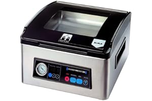 ELMA Confezionatrice Sottovuoto Professionale Chamber Pro Digit 300 | Uso Intensivo, Barra Saldante da 30cm, Consente Confezionamento con Liquidi, 43x36x23,5 cm, 350 W, Sacchetti Sottovuoto Inclusi