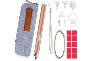 N&T NIETING Lápiz de perforación para pintura de diamante, lápiz LED con USB recargable, herramienta de pintura de diamante 5D, cabezales de bolígrafo de repuesto, lupa para manualidades, decoración