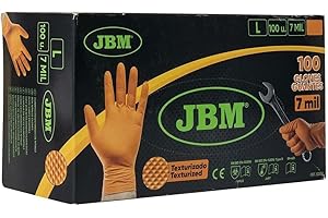 JBM GUANTES NEGROS DESECHABLES DE NITRILO T:L 7,0MIL (100 UDS.) TEXTURA DIAMANTE