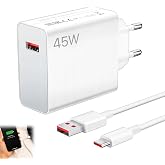 45W Charger for Xiaomi, Fast Charger with USB-C Cable 2m 6A, Power Adapter for Xiaomi 15, 14, Poco F7 Ultra, Redmi Turbo 4 Pr