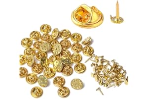 Teegxddy 50 Pièces Fermoir Pins Sangles de Verrouillage Artisanat Faisant des Insignes Attache Broche Pins