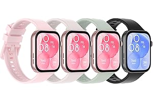 Hianjoo 4 szt. Pasek kompatybilny z Huawei Watch Fit 4/Fit 4 Pro/Fit 3, miękki regulowany silikonowy pasek wymienny pasek sportowy kompatybilny z Huawei Watch Fit 3/4/4 Pro