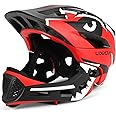 Lixada Kids Full Face Helmet Detachable Full Face Kids Bike Helmet Children Sports Safety Helmet for Cycling Skateboarding Roller Skating
