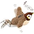 Nepfaivy Cat Toys Flapping Bird - Interactive Catnip Toys for Cats, Realistic Plush Simulation Chirping Bird Cat Toy, Rechargeable & Washable, Perfect Bird Toy for Cats kittens to Bite, Chew and Kick